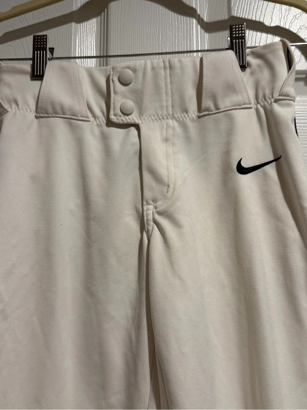 Nike Kids White Joggers with Black Piping